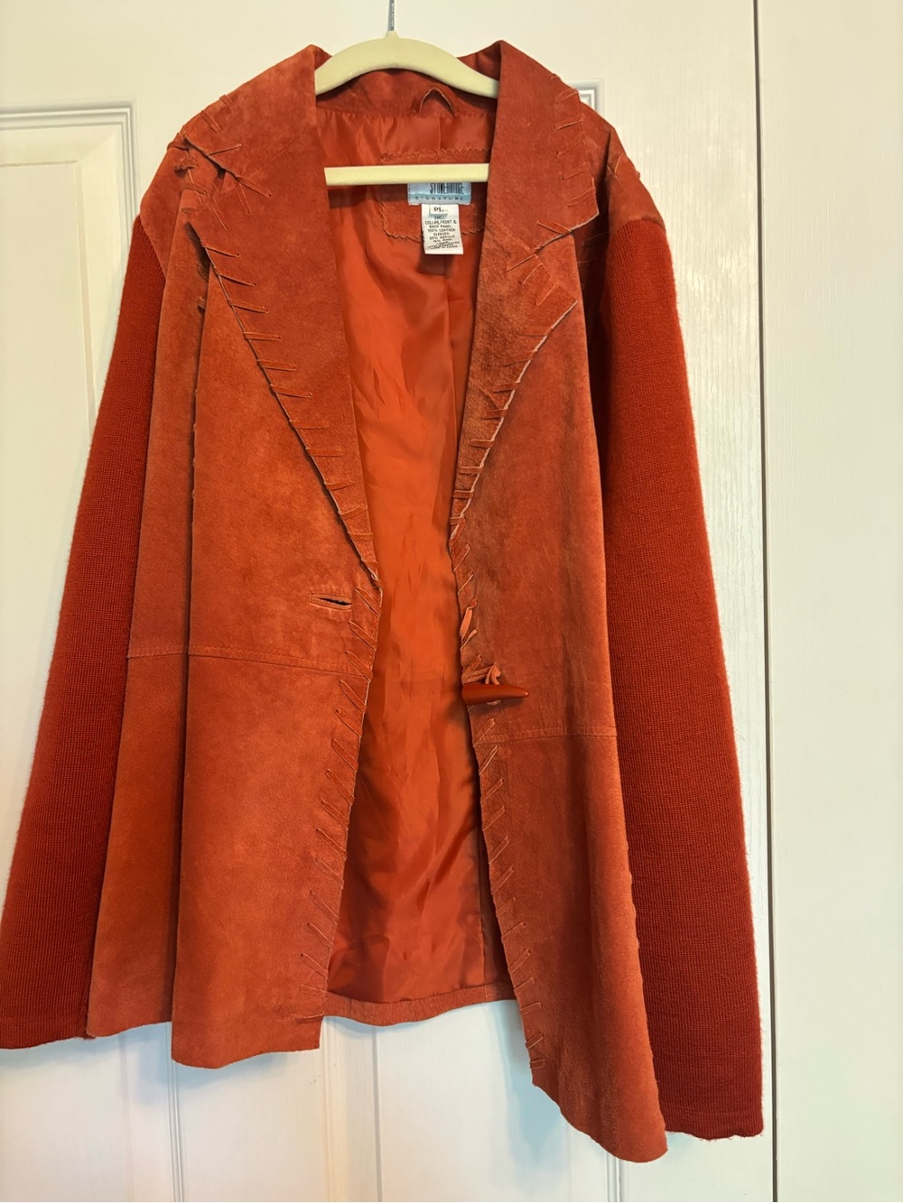 Women's Rust Suede & Knit Blazer Jacket